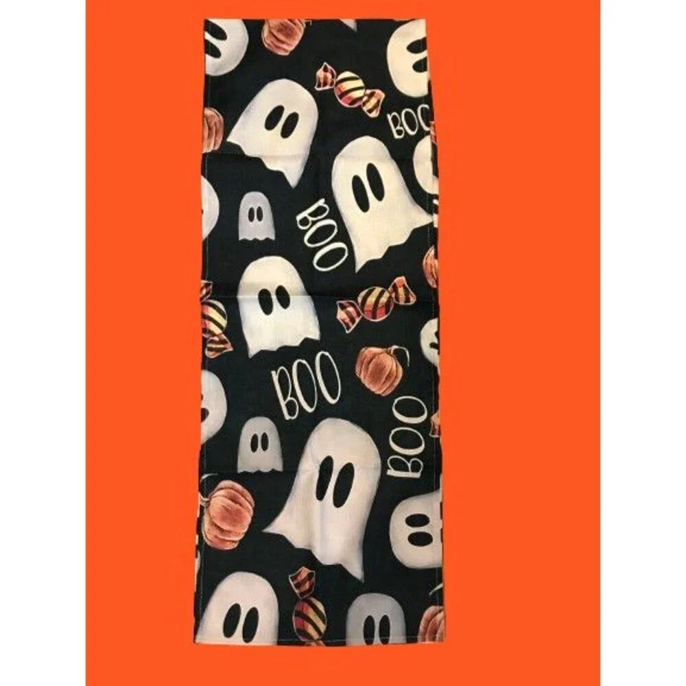 Halloween Table Runner 13x72in Woven Polyester Ghosts BOO